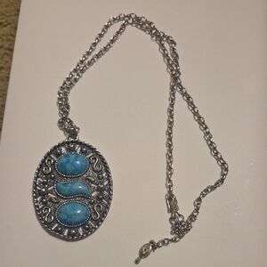 Vintage Sarah Coventry Turquoise Pendant Necklace